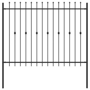 vidaXL Spike Fence Black 200 x 200 cm Powder-Coated Steel