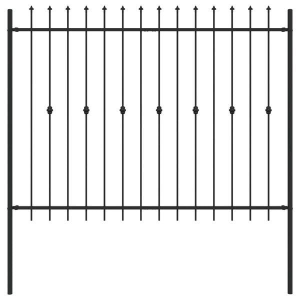 vidaXL Spike Fence Black 200 x 200 cm Powder-Coated Steel