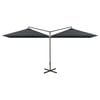vidaXL Double Garden Parasol with Steel Pole Anthracite 600x300 cm