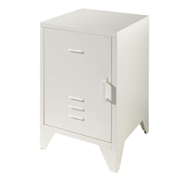 Vipack Nightstand Bronxx with Door Metal Matte White
