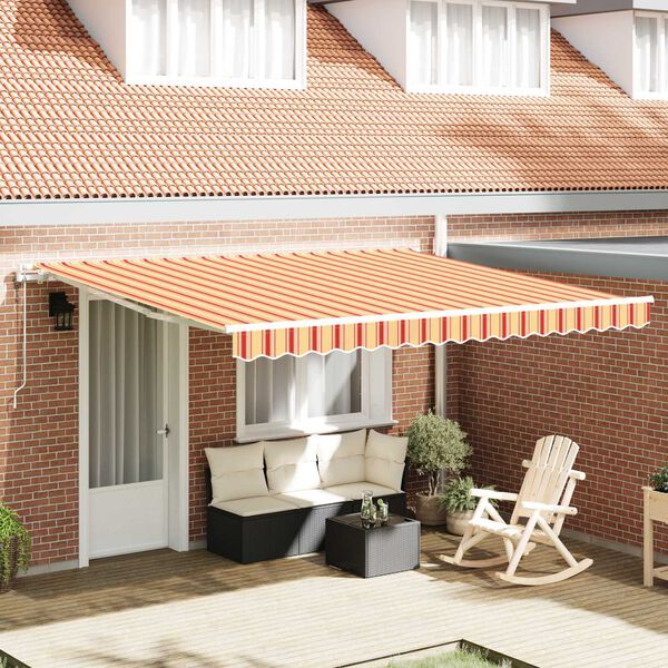 vidaXL Retractable Awning Yellow and Orange 400 x 300 cm