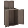 vidaXL Trash Bin with 2 Doors Brown 65x45x88 cm PP