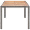 vidaXL Garden Table Grey 190x90x75 cm Poly Rattan and Solid Acacia Wood