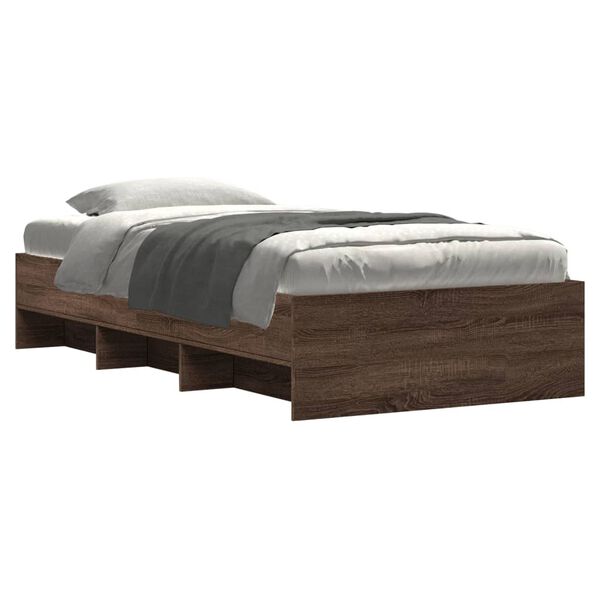 vidaXL Bed Frame without Mattress Brown Oak 100x200 cm Engineered Wood