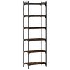 vidaXL Bookcase 6-Tier Smoked Oak 60x30x188 cm Engineered Wood