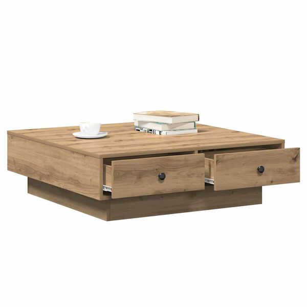 vidaXL Coffee Table Artisan Oak 90 x 90 x 28 cm Engineered Wood