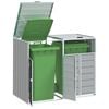 vidaXL Wheelie Bin Storage for Double Bins Grey 144x81x113 cm Steel