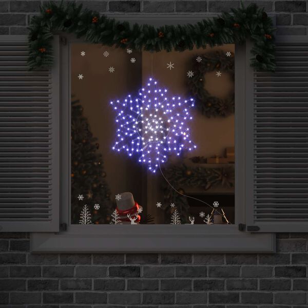 vidaXL Christmas Snowflake with 156 LEDs Blue 55.5 x 55.5 x 0.75cm PVC