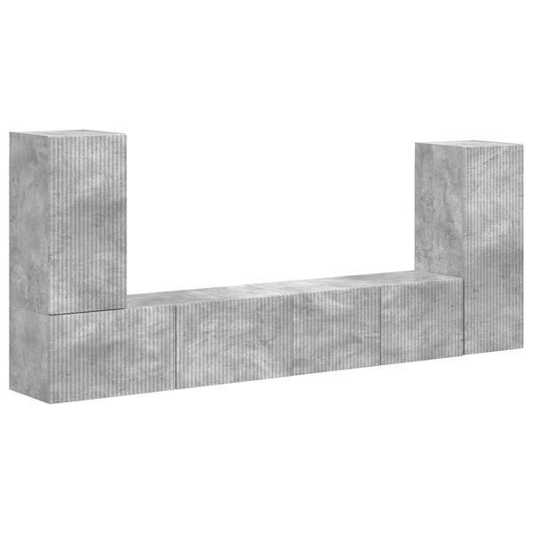 vidaXL TV Cabinet Set 4 pcs Concrete Grey Engineered Wood