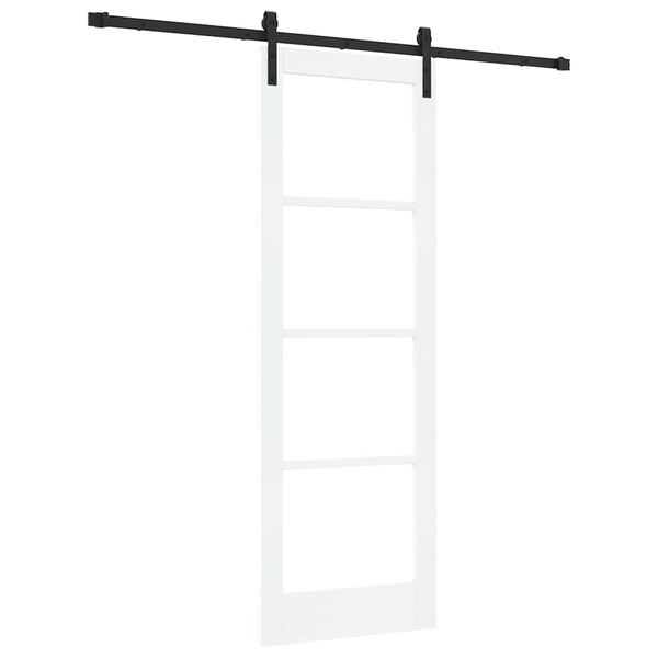 vidaXL Sliding Door ORKDAL White and Black 73.5 x 211 cm