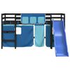 vidaXL Kids' Loft Bed with Curtains without Mattress Blue 80x200 cm