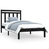 vidaXL Bed Frame without Mattress Black 100x200 cm Solid Wood
