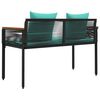 vidaXL Outdoor Bench Black and Turquoise 117 x 54 x 74.5 cm
