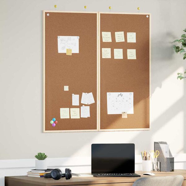 vidaXL Bulletin Board Folding Brown 100 x 100 x 1.4 cm Solid pine wood