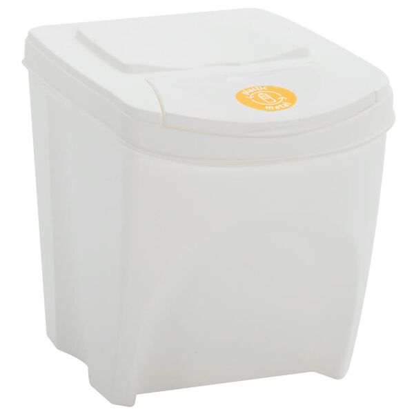 vidaXL Stackable Garbage Bin Boxes 4 pcs White 100 L Polypropylene