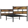 vidaXL Metal Bed Frame without Mattress Smoked Oak 107x203 cm