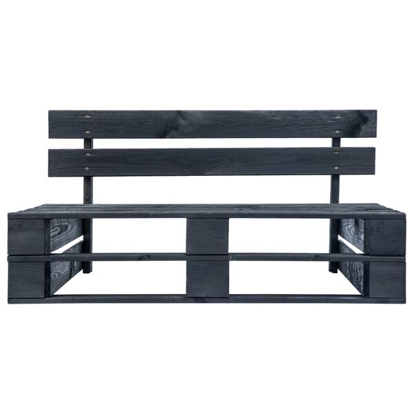 vidaXL Garden Pallet Bench Wood Black