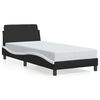 vidaXL Bed Frame "Dover" Black and White 90x190 cm Single Faux Leather