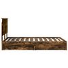 vidaXL Storage Bed with Drawer Smoked Oak 120 x 200 cm Engineered Wood