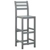 vidaXL Bar Stools 4 pcs Grey Solid Acacia Wood