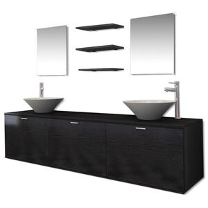 vidaXL Bathroom Cabinet | Black | Engineered Wood | Standard | Bathroom Cabinet