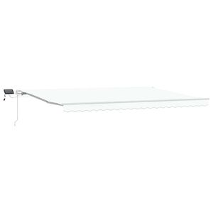 vidaXL Retractable Awning White 500 x 300 cm Fabric and Aluminium