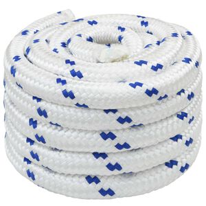 vidaXL Multipurpose Utility Rope 40 mm 25 m White and Blue PP