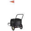 vidaXL Pet Bike Trailer with Storage Black 124.5 x 63.5 x 53 cm