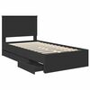vidaXL Bed Frame with Drawer Black 100 x 200 cm Engineer Wood