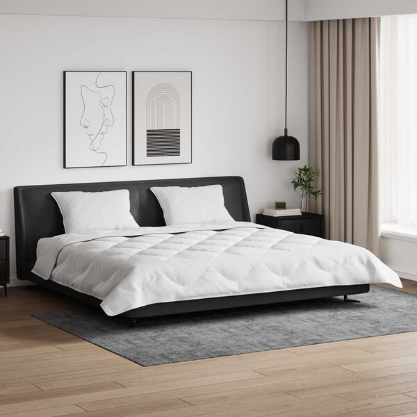 vidaXL Duvet with Pillows 3 pcs White Microfiber and Down Feather