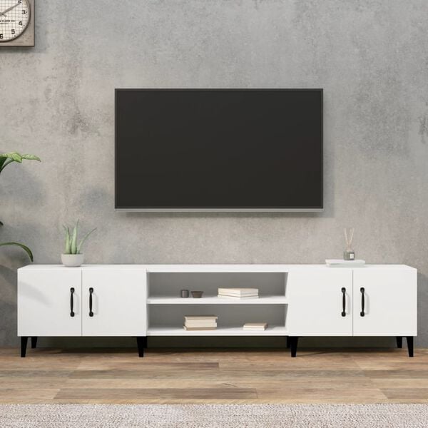 vidaXL TV Cabinet White 180x31.5x40 cm Engineered Wood