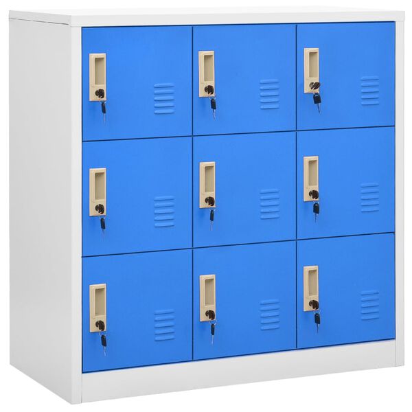 vidaXL Locker Cabinets 5 pcs Light Grey and Blue 90x45x92.5 cm Steel