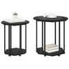 vidaXL Side Table Set with Shelf 2 pcs Black Oak