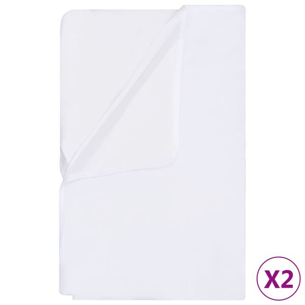 vidaXL Mattress Protectors Waterproof 2 pcs Cotton 180x200 cm White