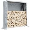 vidaXL Firewood Rack with Rain Cover 150x25x150 cm Galvanised steel