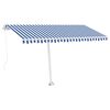 vidaXL Freestanding Manual Retractable Awning 400x350 cm Blue/White