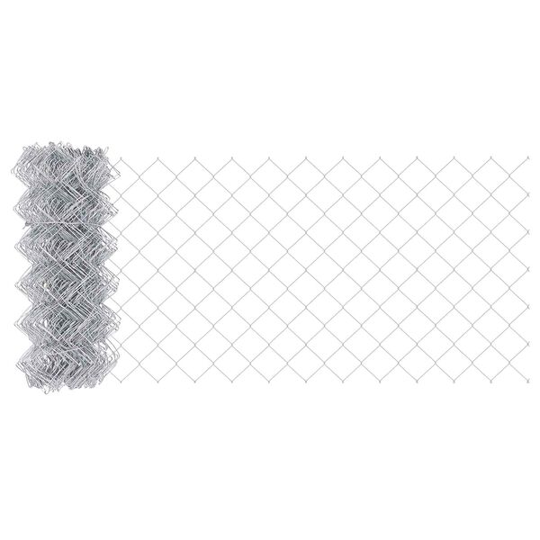 vidaXL Chain Link Fence Silver 25 x 0.8 m Galvanised steel