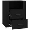 vidaXL Bedside Cabinet Black 50x36x60 cm Engineered Wood
