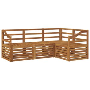 vidaXL Outdoor Sofa Set 4 pcs 4-Seaters Natural Solid Acacia Wood