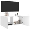 vidaXL TV Wall Cabinet with LED Lights White 100x35x41 cm