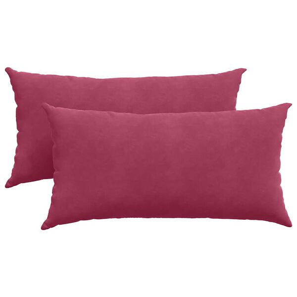vidaXL Sofa Pillows 2 pcs Wine Red 80 x 40 cm Corduroy Fabric
