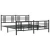 vidaXL Metal Bed Frame without Mattress with Footboard Black 193x203cm