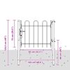vidaXL Fence Gate with Lock Grey 103 x 124.5 cm Powder-Coated Steel