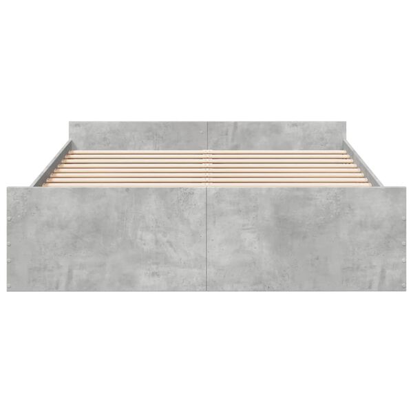 vidaXL Bed Frame with Drawers without Mattress Concrete Grey 160x200 cm