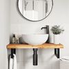 vidaXL Basin Shelf Wall Mounted Steel and Solid Wood Acacia