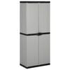 vidaXL Garden Storage Cabinet with 3 Shelves Grey&Black 68x40x168 cm