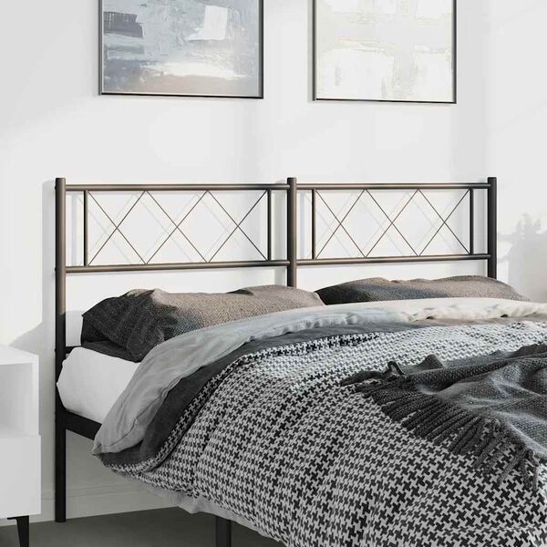 vidaXL Metal Replace Headboard Black 135 cm