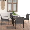 vidaXL 5 Piece Outdoor Dining Set Poly Rattan Grey