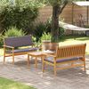 vidaXL Garden Sofa Set with Cushion 3 pcs Brown Solid Acacia wood