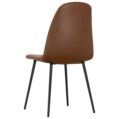 vidaXL Dining Chairs 4 pcs 43.5x53.5x83 cm Shiny Brown Faux Leather